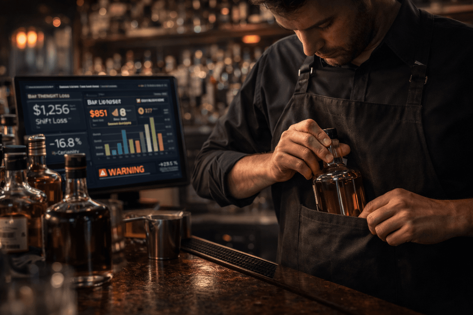 bar owner detecting bartender theft with inventory data