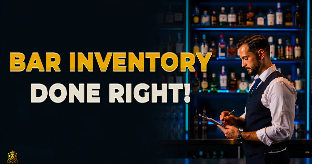 bar manager doing inventory the right way with a tablet tracking bottles and purchases