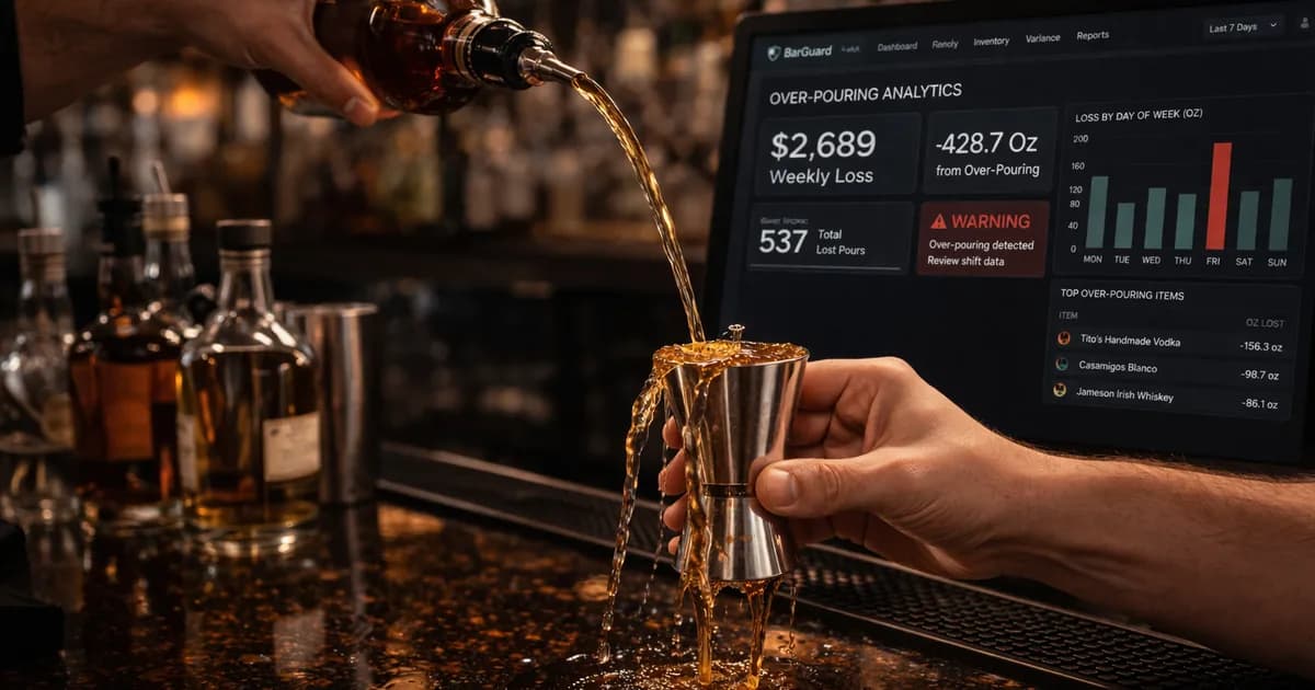bartender overpouring drink causing bar revenue loss