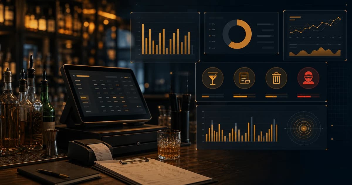 restaurant loss prevention software dashboard with POS voids comps inventory variance and waste tracking