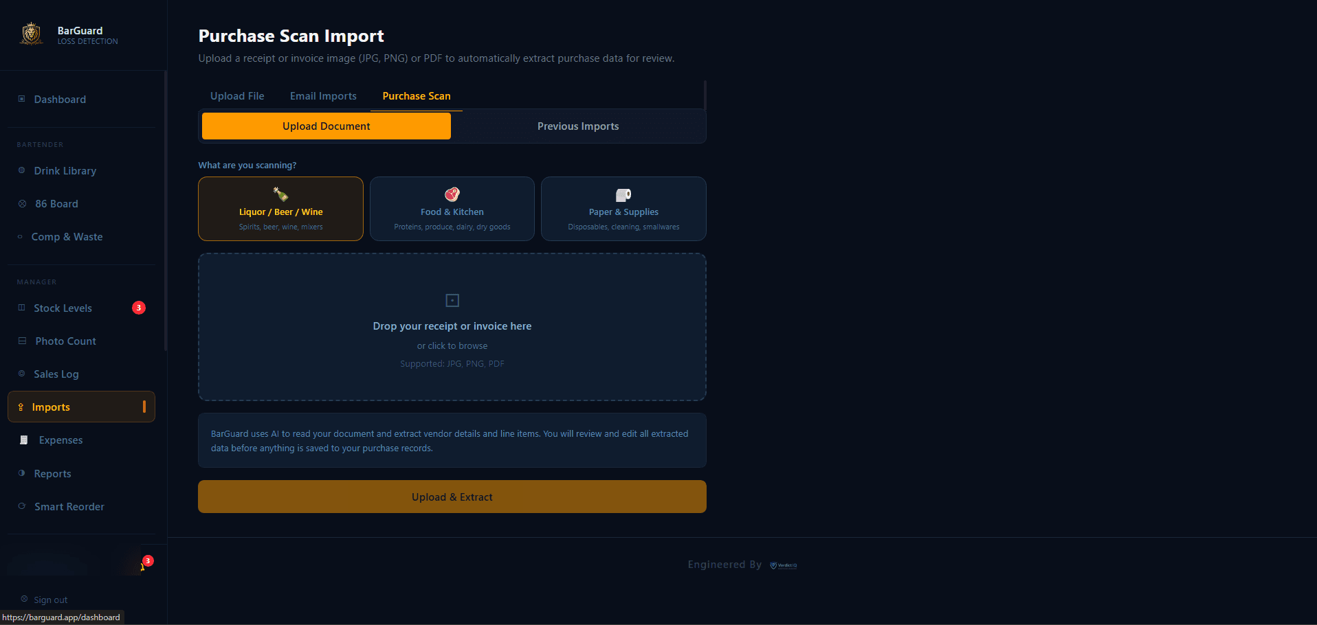 AI INVOICE CAPTURE — BarGuard